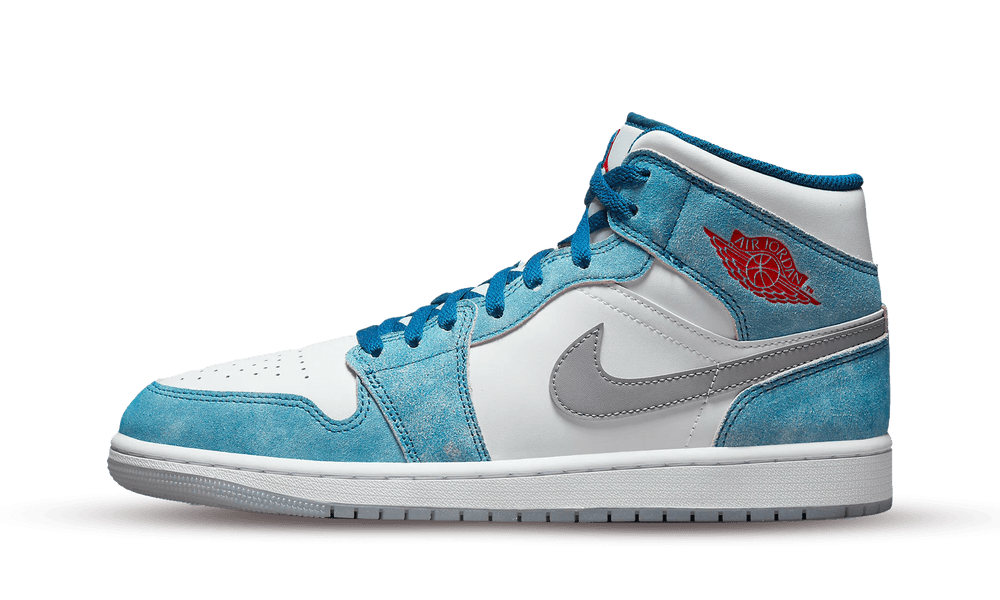 Jordan 1 Mid French Blue Fire Red