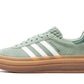 Adidas Gazelle Bold Silver Green Gum (Womens)