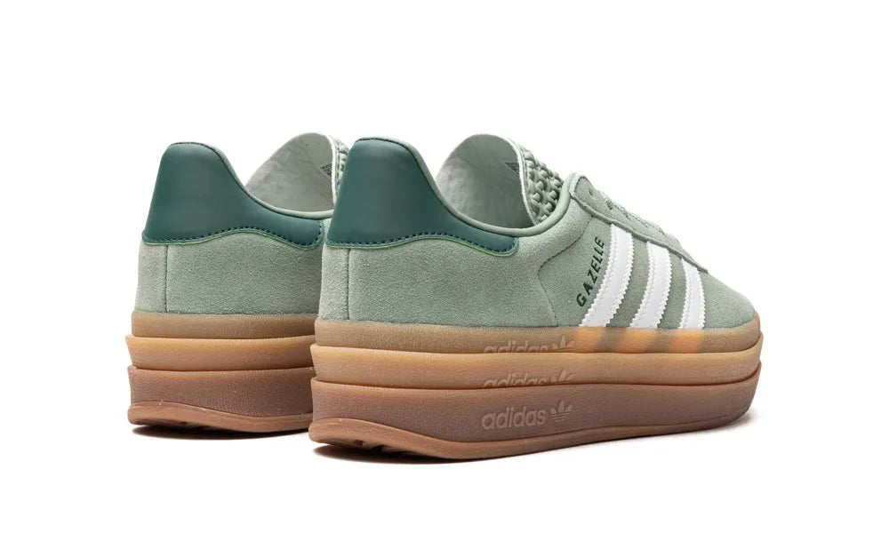 Adidas Gazelle Bold Silver Green Gum (Womens)