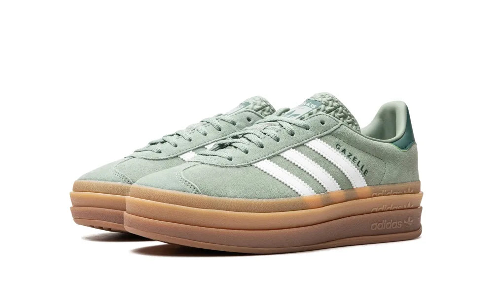 Adidas Gazelle Bold Silver Green Gum (Womens)