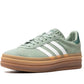 Adidas Gazelle Bold Silver Green Gum (Womens)