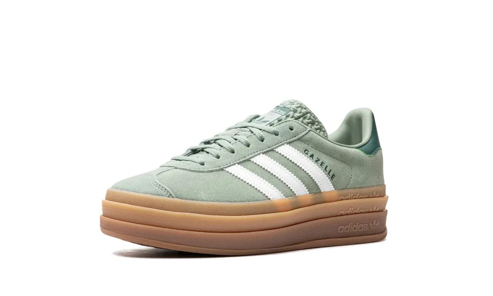 Adidas Gazelle Bold Silver Green Gum (Womens)