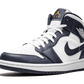 Jordan 1 Mid White Metallic Gold Obsidian